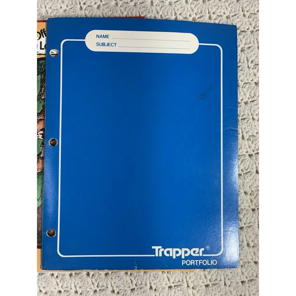 Vintage 1980's Green Mead Trapper Keeper Binder Notebook With 7 Folders and Clip